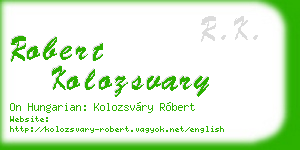 robert kolozsvary business card