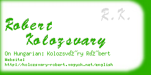 robert kolozsvary business card